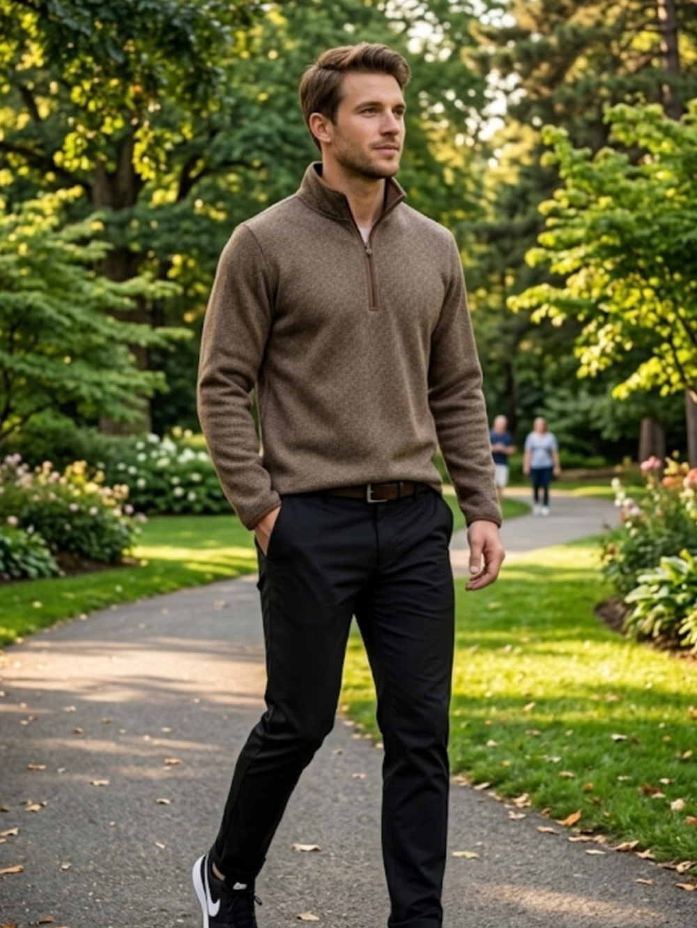 Vintage Brown Turtleneck Sweater - Quarter Zip